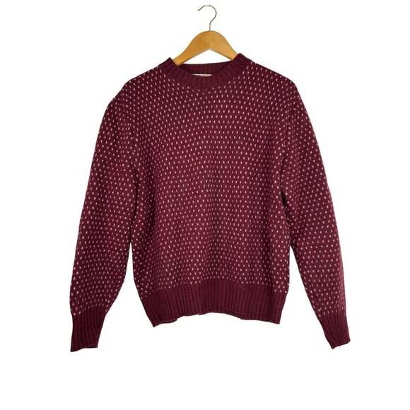 VTG The Fox Sweater JC Penney Mens Burgundy Wool Blend Knit Pullover XL - Picture 4 of 8